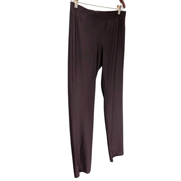 Eileen Fisher Womens Medium Straight Stretch Crepe Brown Ankle Pants Leggings - Picture 3 of 8